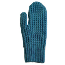 (Lake Blue) Soft Crochet Gloves Driving Full Finger Mittens Solid Color Knitted Gloves