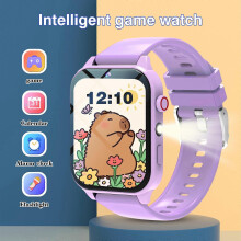 (Purple) Kids Games Smart Watch for Age 5-12 Kids Gifts with 18 Games fun photo taking Music Player Pedometer Flashlight etc.
