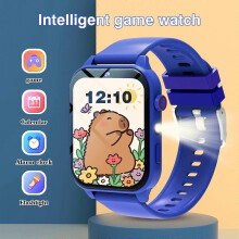 (Blue) Kids Games Smart Watch for Age 5-12 Kids Gifts with 18 Games fun photo taking Music Player Pedometer Flashlight etc.