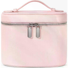 (Pink) Portable Cosmetic Organizer Bags, Makeup Bag, Toiletry Bag for Women, Travel Make up Case with Compartments and Handle