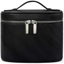 (black) Portable Cosmetic Organizer Bags, Makeup Bag, Toiletry Bag for Women, Travel Make up Case with Compartments and Handle