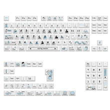 136PCS PBT Sea Salt Course Keycap Farbstoff-Sublimationscover für 61 98 104 108 mechanische Tastaturen
