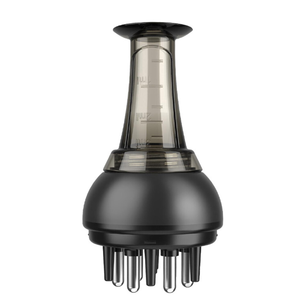 Unisex Black Scalp Massage Comb With Essential Oil Dispenser For Hair Growth And Scalp Stimulation
