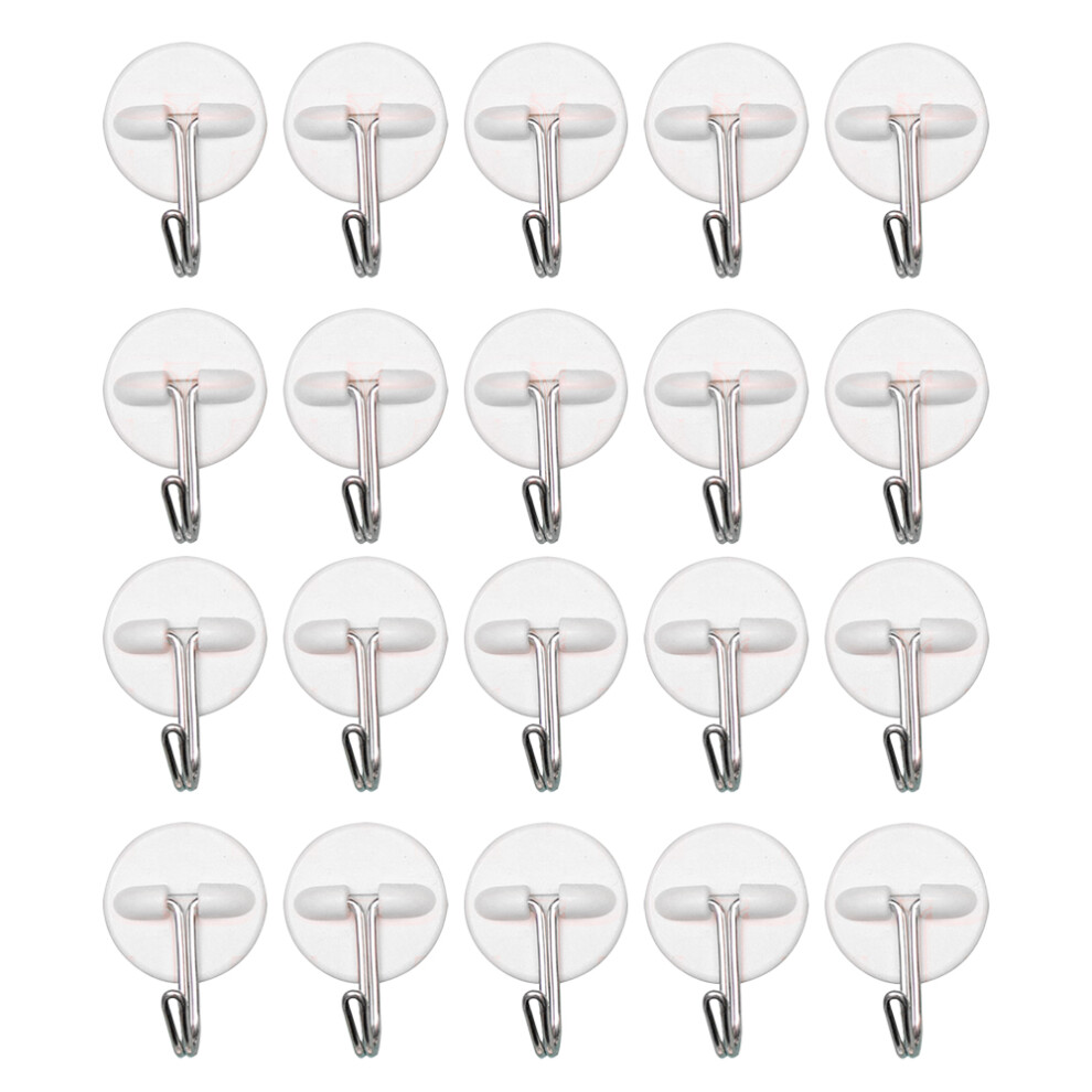 Adhesive Mount Hanger, Smooth Surface Adhesion For Durable Plastic Construction, White 20Pcs 9347418495631