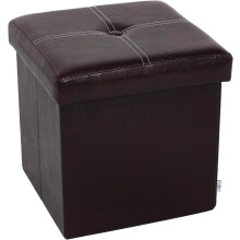 Cube Storage Ottoman, Black Foldable & Stylish, Spacious Hidden Storage for Clutter-Free Living, Comfortable Seating for Home