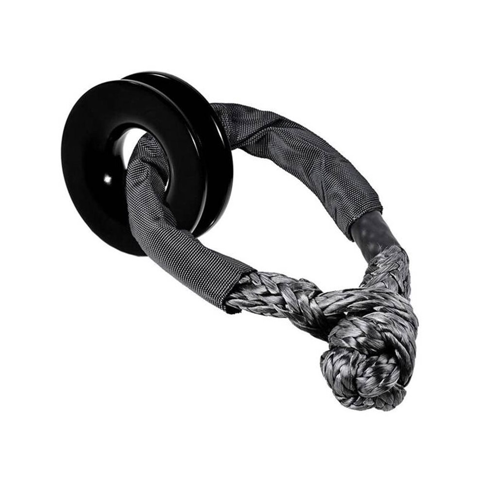 1/2 Inch Synthetic Shackle Winch Rope + Recovery Snatch Ring For Atv Utv Suv Off-Road Towing Truck 4X4 Boat Marine Black 4712810514658