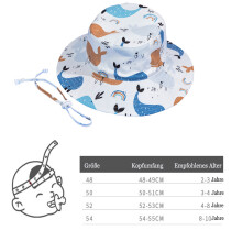 Cappello da sole per neonati e bambini, protezione solare UPF50+, cappello a secchiello a tesa larga con sottogola regolabile, cappello da sole in