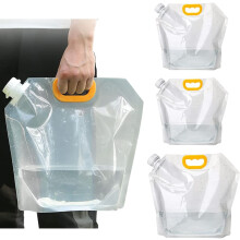 Gebruiksvriendelijke, opvouwbare watercontainer, transparante waterzak van 10 liter voor buitenactiviteiten, multifunctioneel gebruik dankzij de