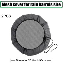 Housse anti-poussière en maille pour récupérateurs d'eau de pluie, protection pour réservoirs et seaux de collecte d'eau, lot de 2, noir,