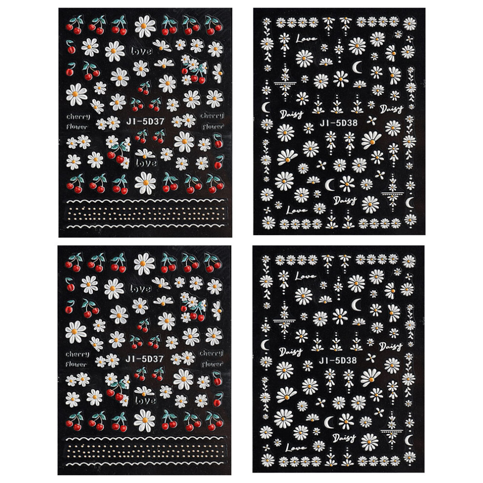 Artistic Expression: Flower Nail Design Nail Art Stickers, Various Patterns For Unique Looks, Easy Application With Tweezers, Long-Lasting Appeal