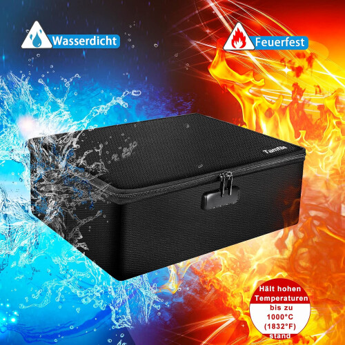 Safe Haven, Fireproof Document Bag, Heat Insulated, Water-resistant Safe, Multi-Layer Storage, Portable Document Safe, Combination Lock For Emergency 1