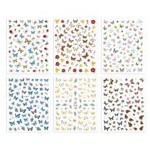 Autocolante decorative pentru unghii, decorațiuni pentru unghii cu fluturi colorați, autocolante elegante pentru unghii cu design de unghii cu