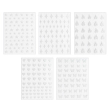 Etiquetas com código de cores, adesivos de coração transparentes de material atóxico para decoração de artesanato com design autoadesivo,