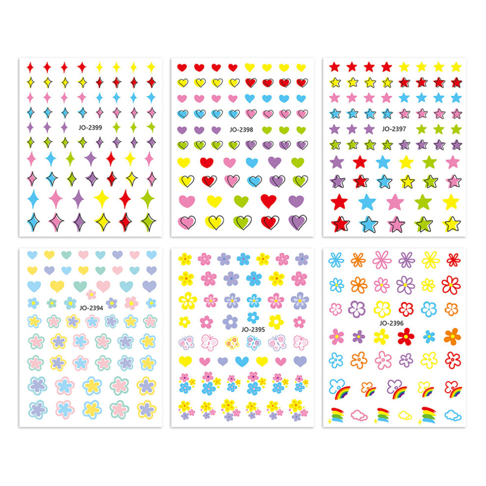 Colourful Self-Adhesive Stickers for Creative Nail Art, Easy Application, Environmentally Friendly Materials, Nail Transfer Decal for Women Girls
