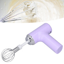 Ergonomic Cordless Hand Mixer Purple Egg Beater 300W Handheld for Kitchen Tasks