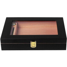 Cigar Humidor Cedar Wood Display Box With Display Windows Mini Portable PianoStyle Humidor Decorative Box