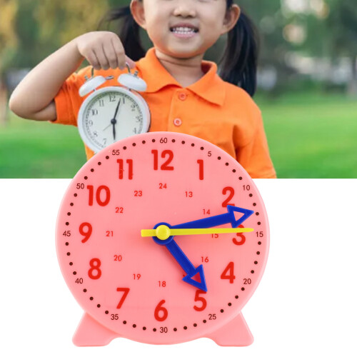 Pink 3-Pointer-Uhr Lehrhilfe, 10cm, 24-Stunden-System, Manuell 1
