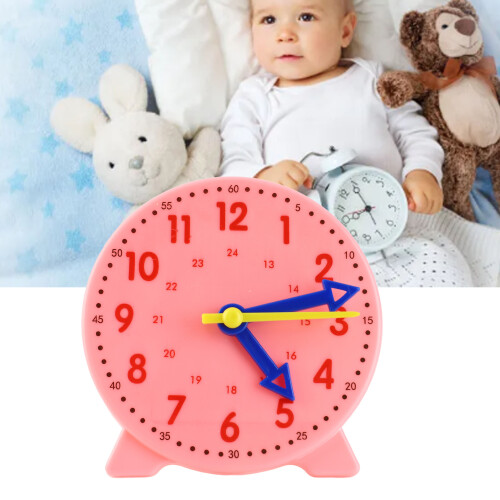 Pink 3-Pointer-Uhr Lehrhilfe, 10cm, 24-Stunden-System, Manuell 2