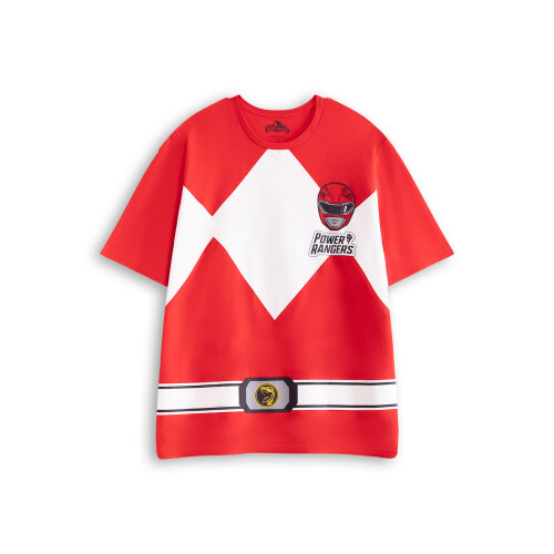 Power Rangers (Medium) Power Rangers Short Sleeve Long Leg Pyjama Set (Mens Red) 2