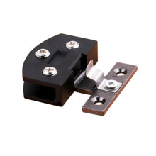Stainless Steel Glass Door Clamp Wine Cabinet Door-Black Medium