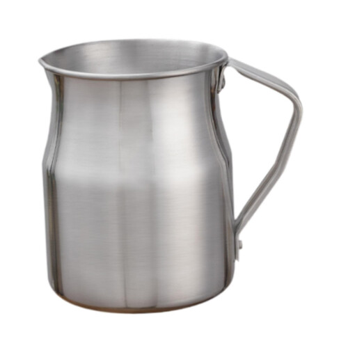 (silver, 2L) Milk Frothing Pitcher Steaming Pitcher Ergonomic Widened Handle And 1