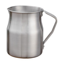 (silver, 2L) Milk Frothing Pitcher Steaming Pitcher Ergonomic Widened Handle And