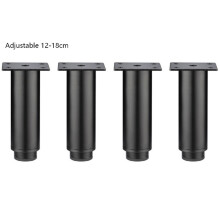 4 Pcs Adjustable Right Angle Support Sofa Legs Light-12cm Black