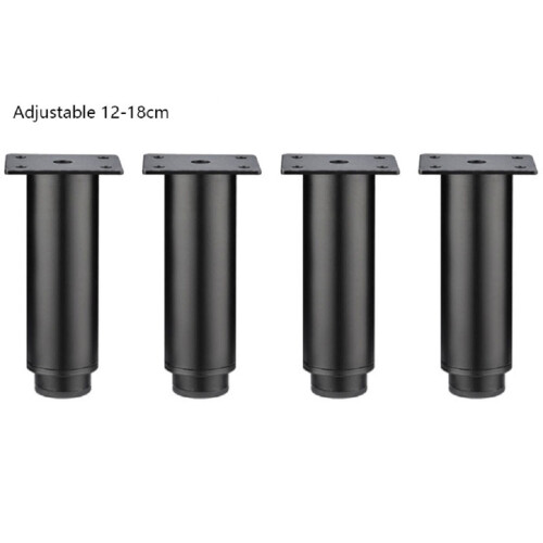 4 Pcs Adjustable Right Angle Support Sofa Legs Light-12cm Black