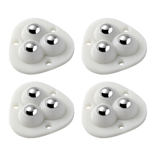 4 Pieces Self Adhesive Universal Wheels Rotatable Caster-White