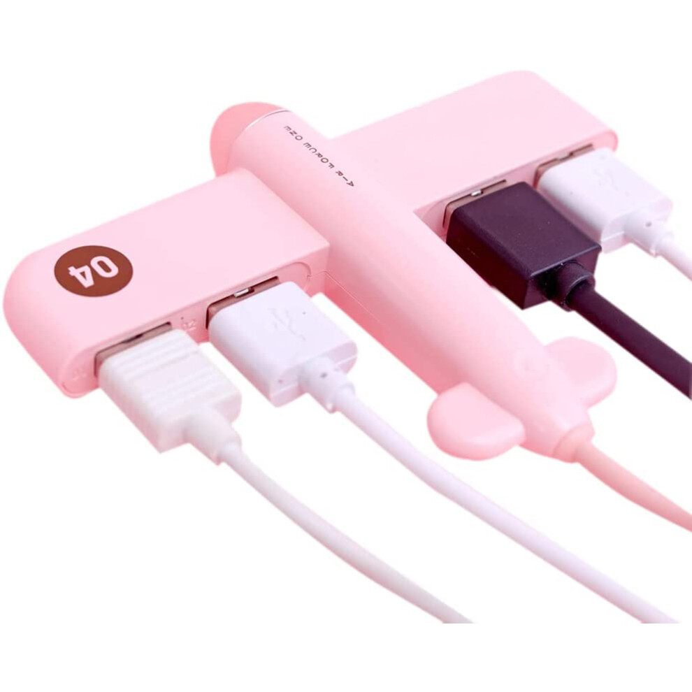 Trendy Gadgets Airplane Shaped Usb Hub, Creative Design Desktop Charging Station With 4-Port Multi Interface Hub For Portable Travel, Maximum Compatib 9130438407377