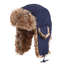 Elegant pilothatt, vinteröronflikar, väderbeständig nylon, fodrad med fuskpäls, vindtät och andningsbar, lämplig för olika utomhusaktiviteter