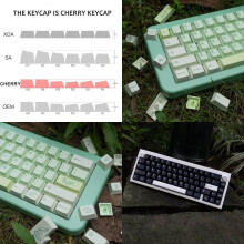 652F 143 Tasten GinkgoTheme-Tastenkappen für mechanische Tastatur CherryProfile-Tastenkappen DIYSublimation-Kappen