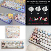 652F 140Keys Keycaps Cartoon Sea Salt Kitten PBT Keycap Set verbessert das Tipperlebnis für mechanische Tastaturanpassung