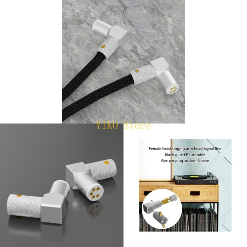 K32C Μαύρα Επιχρυσωμένα 5Pin DIN Connectors Jacks για Vintages LPs Πικάπ Recorders