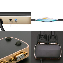 VGA-splitter VGA 1-in-2 ut dobbel skjermsplitter hann-til-hunn-skjermduplisering 1080P for PC-laptopprojektor