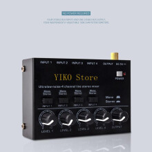 K32C Low-Noise 4-Channel Line Mixer Mini-Mixer USB-Strombetriebener für elektronische Instrumente und Mobiltelefone