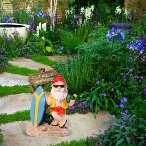 Y17A 2X Ρητίνη Αστεία Ειδώλια Gnome Με Πινακίδα Καλωσορίσματος Σανίδας Του 2