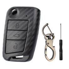 Carbonfaser-Fernbedienungshülle für VW Polo Golf 7 Tiguan für Skoda Fabia Kodiaq Karoq für SEAT Ateca Leon Ibiza