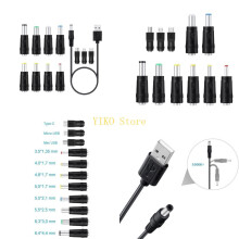 K32C 11 in1 5V USB auf 5,5x2,5mm Stromkabelstecker für die LED des Handys