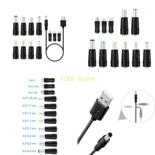 K32C 11 σε 1 5V USB σε 5,5x2,5mm Βύσμα καλωδίου τροφοδοσίας για LED κινητού τηλεφώνου