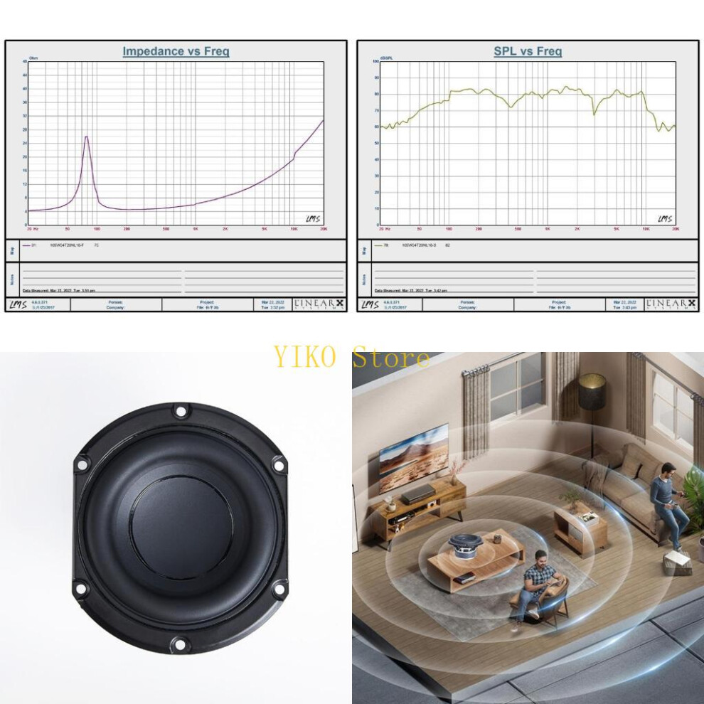 K32c 1Pair 4Inch Waterproof Full Ranges Sound Speaker 98Mm 4Ohm 30W Sound Amplifiers Loudspeaker Speaker 6935161435061