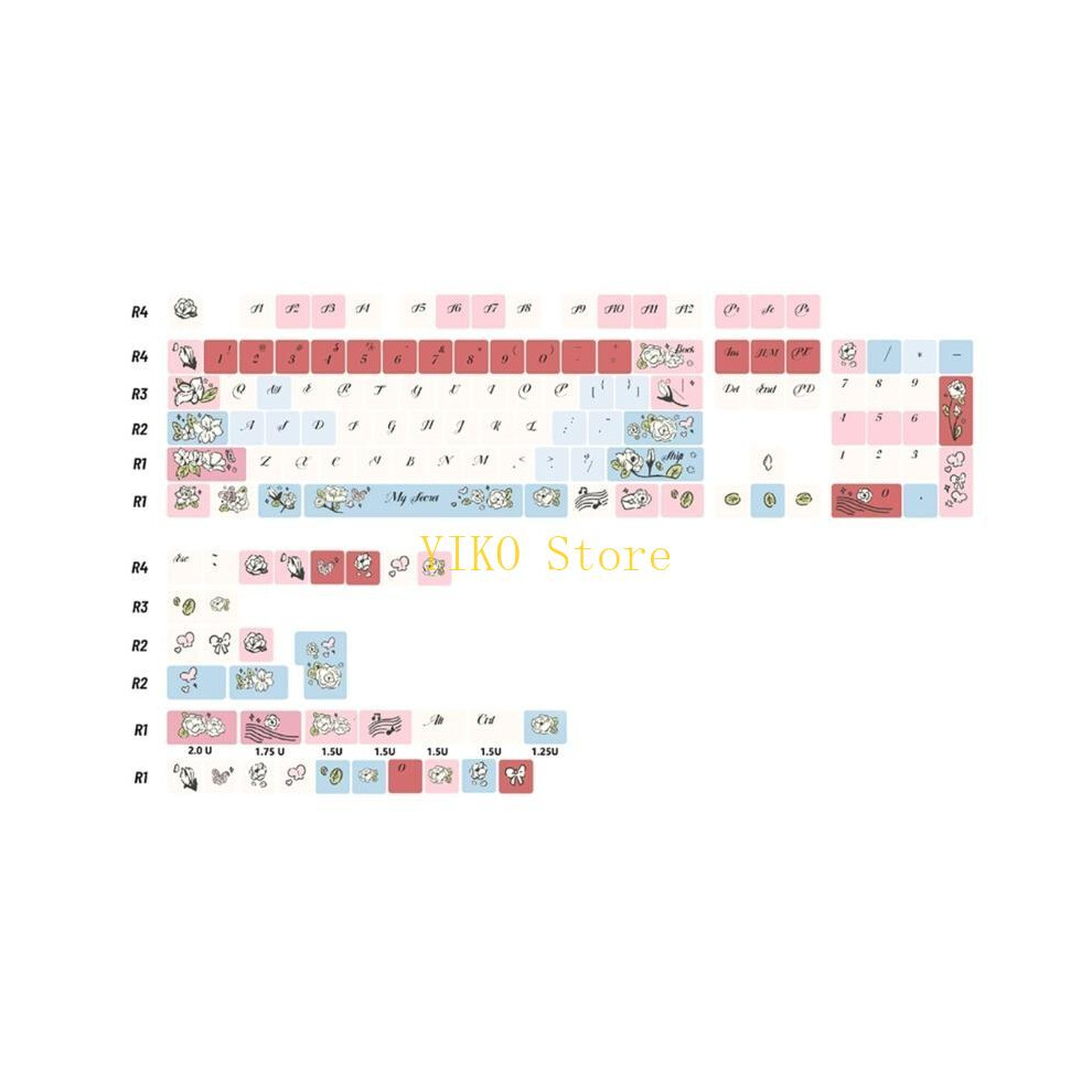 K32c Pbt Keycaps 137 Flower Keycaps Pbt Dye Sublimations Cherry Profile 6935161443677