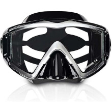 Masque de plongée professionnel, verres en verre trempé pour une vision claire et sécurisée, traitement antibuée pour une vision sous-marine