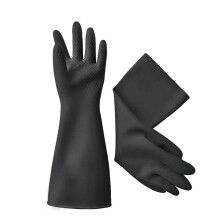 Gants de nettoyage à prise améliorée, confortables et de grande taille, en latex, antidérapants, réutilisables, pour le ménage, 1 paire, noirs