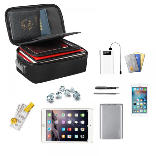Document Bag With Lock, Fireproof Zipper Multiple Security Protection, For Important Files 2