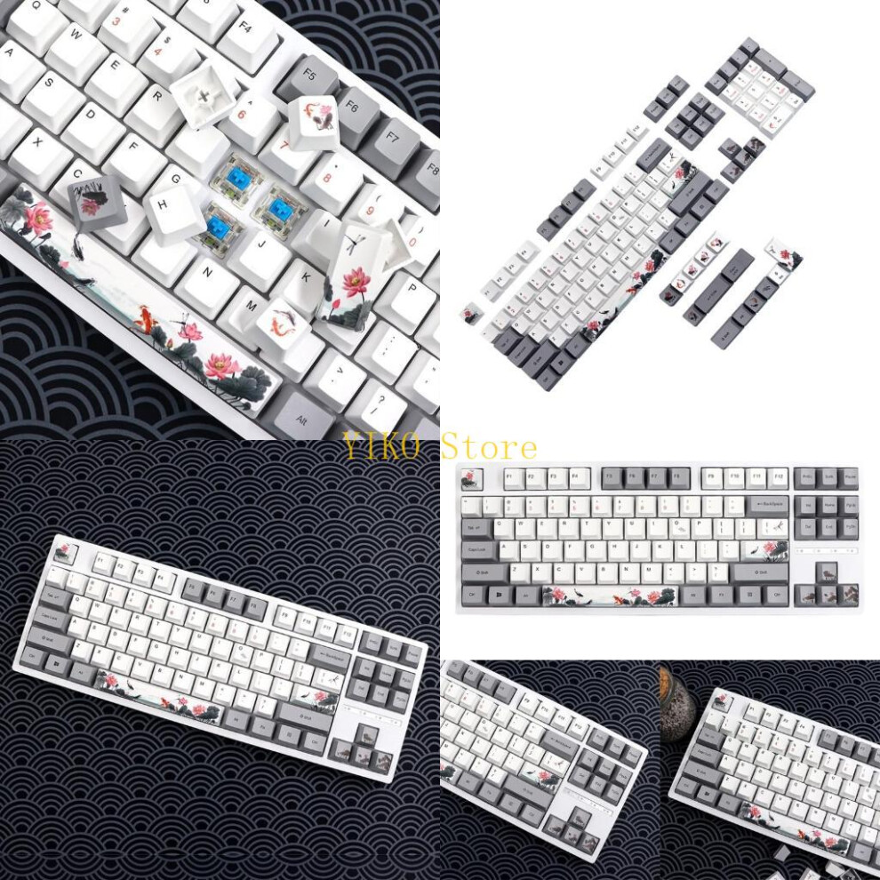 K32c Nobori Carp Keycaps 118Key Pbt Oem Profile Keycap Set For Mechanical Keyboard 6935161443585