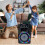 Speaker Stand Illuminating Lights For Party Beach Camping, True Wireless System Microphone Input Aux Input, Portable Design With Handle For 2