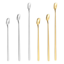 Square Head Mixing Spoons For Mixing Stirring Tall Glasses Drinks, Corrosion Resistant Stainless Steel, Graceful Design For Home Kitchen Bar (6)