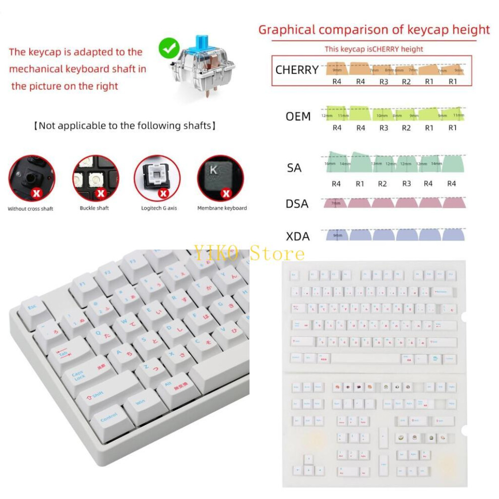 K32c Keycap Dye Sublimation Cherry Profile Mechanical Keyboard Pbt Keycap 121Keys 6935161443431