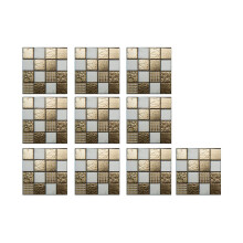 Waterproof And Heat Resistant, Peel And Stick Backsplash For Kitchen Wall, Decorative Interior Walls Crystal Sticker, Self-Adhesive Metal Tiles, Easy